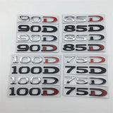 Tesla 75D 85D 90D 100D Letter Metal Car Rear Sticker Decal Emblem Badge