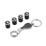 4pcs/set Skoda Logo Carbon Fiber Car Air Valve Stem Caps Auto Tyre Valve Covers with Wrench