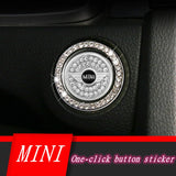 MINI Cooper Diamond Car Engine One-click Start Stop Button Cover Sticker