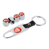 4pcs/set Subaru STI Car Air Valve Stem Cap Auto Tyre Valve Covers with Keychain