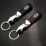 Hyundai Leopard PU Leather Car Keychain Key Ring Pendant