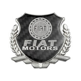 Fiat Metal Carbon Fiber Car Rear Sticker Shield Trunk Emblem Badge Decal