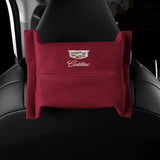 Cadillac Suede Car Tissue Box Holder Seat Back Hanging Napkin Storage Bag