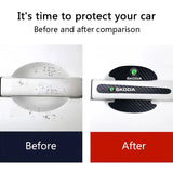 Skoda Carbon Fiber Car Door Bowl Handle Anti-collision Protective Stickers Scratches Film