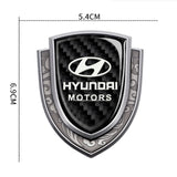 Hyundai Metal Carbon Fiber Shield Car Rear Sticker Auto Window Emblem Badge Decal