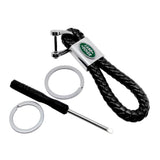 Land Rover Logo PU Leather Braided Rope Car Keychain