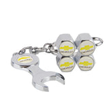 4pcs/set Chevrolet Corvette Logo Car Air Valve Stem Cap Auto Tyre Valve Covers with Wrench