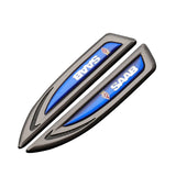 2pcs SAAB Metal Car Side Fender Emblem Sticker Decal