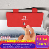Suede Car Sun Visor Glasses Storage Box Holder Box for Accord Odyssey Civic CRV Amaze Crosstour City NSX Auto Accessories