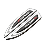 2pcs Nissan Nismo Metal Car Side Fender Emblem Sticker Decal