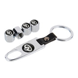 4pcs/set Infiniti Car Air Valve Stem Cap Auto Tyre Valve Covers with Keychain
