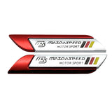 2pcs Mazda MS Mazdaspeed Logo Metal Car Side Sticker Emblem Badge Decal Auto Body Decoration