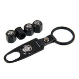 4pcs/set Acura Car Air Valve Stem Cap Auto Tyre Valve Covers with Keychain