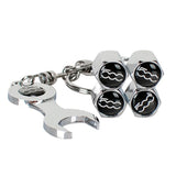 4pcs/set Fiat 500 Logo Car Air Valve Stem Cap Auto Tyre Valve Covers with Wrench