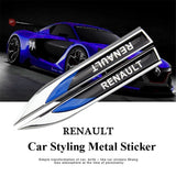 2pcs Renault Logo Metal Car Sider Fender Sticker Emblem Badge