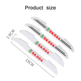 4pcs Skoda Car Door Bumper Strip Anti-collision Protection Sticker