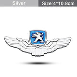 Peugeot Metal Wings Car Rear Sticker Auto Window Emblem Badge Decal