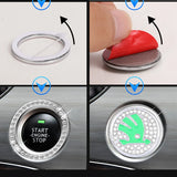 Skoda Diamond Car Engine One-click Start Stop Button Cover Sticker