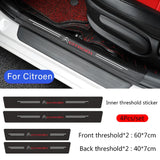 Citroen Carbon Fiber Car Door Threshold Scratch Proof Sticker Decal