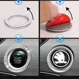Skoda Luminous Car Engine One-click Start Stop Button Cover Sticker