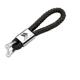 Citroen Logo PU Leather Braided Rope Car Keychain