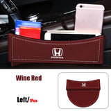 Leather Car Seat Gap Storage Box Organizer Case for Logo Odyssey City 10th Accord Jazz Pilot Civic Crosstour Accessories