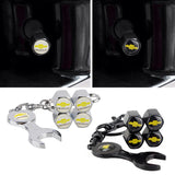 4pcs/set Chevrolet Corvette Logo Car Air Valve Stem Cap Auto Tyre Valve Covers with Wrench