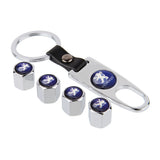 4pcs/set Peugeot Car Air Valve Stem Cap Auto Tyre Valve Covers with Keychain