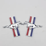 1 Pair 8.5x9cm Ford Mustang Metal Car Side Fender Sticker Trunk Emblem Badge Decal