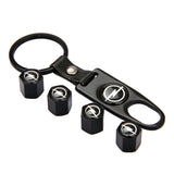 4pcs/set Opel Car Air Valve Stem Cap Auto Tyre Valve Covers with Keychain