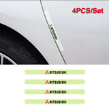 4pcs Mitsubishi Luminous Car Door Bumper Strip Anti-collision Protection Sticker