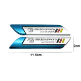 2pcs Mazda MS Mazdaspeed Logo Metal Car Side Sticker Emblem Badge Decal Auto Body Decoration