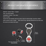 4pcs/set Subaru STI Logo Carbon Fiber Car Air Valve Stem Caps Auto Tyre Valve Covers with Wrench