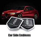 2PCS Lincoln Metal Car Rear Sticker Shield Trunk Emblem Badge Decal
