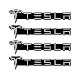 4pcs/set Tesla Metal Car Stereo Sticker Auto Audio Emblem Decal