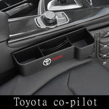 Car Seat Gap Organizer Storage Box for Logo Corolla CHR Kluger Hilux Land Cruiser Prius Supra Rav4 Prado Aqua Camry Auris