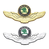 Skoda Metal Wings Car Rear Sticker Auto Window Emblem Badge Decal