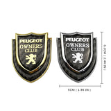 Peugeot Shield Carbon Fiber Car Rear Sticker Window Emblem Badge Decal