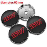 4pcs/set 60mm Subaru STI Car Wheel Center Hub Caps Hub Covers