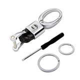 Nissan Logo PU Leather Braided Rope Car Keychain