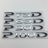 Tesla P75D P85D P90D P100D Letter Metal Car Rear Sticker Decal Emblem Badge