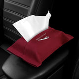Jaguar Suede Car Tissue Box Holder Seat Back Hanging Napkin Storage Bag