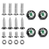 4pcs/set Skoda Logo Stainless Steel Car License Plate Bolts