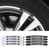 4pcs/set 9cm Hyundai Aluminum Alloy Car Wheel Rim Tyre Sticker