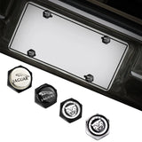4pcs/set Jaguar Logo Stainless Steel Car License Plate Bolts