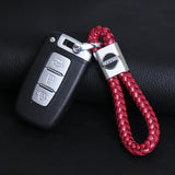 Nissan Logo PU Leather Braided Rope Car Keychain