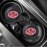 2pcs/set Hyundai Carbon Fiber Car Water Coaster Non-slip Mat