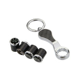 4pcs/set Land Rover Range Rover Logo Carbon Fiber Car Air Valve Stem Caps Auto Tyre Valve Covers with Wrench
