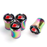 4pcs/set Audi Sline Logo Car Air Valve Stem Caps Auto Tyre Valve Covers