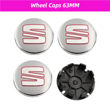 4pcs/set 56mm 60mm 63mm SEAT ABS Car Wheel Hub Center Caps Covers